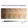 Світлодіодна настільна лампа з двома плафонами на акумуляторі з термометром, годинником, календарем